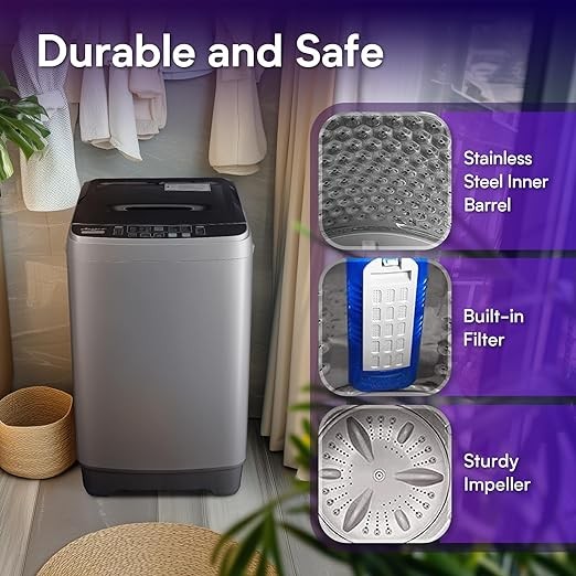 Portable Washer Machine with Drain Dump, 10 Programs8 Water LevelsLED Display Full Automatic Mini Laundry Machine, Lavadora Portatil for Apartment RV Dorm