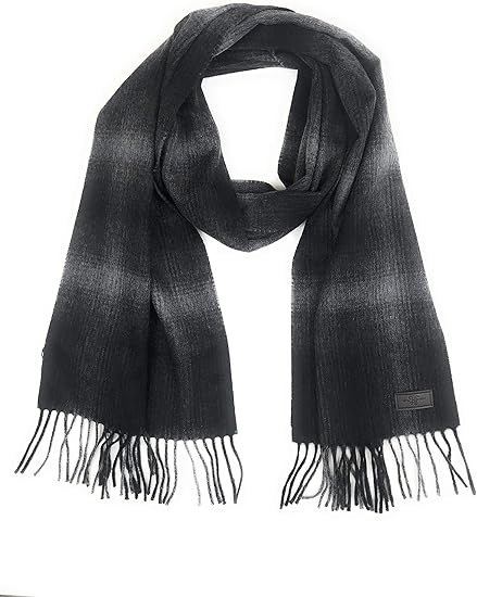 Hickey Freeman Patterned 100% Italian Cashmere Scarf for Men – Ultra-Soft Men’s Winter Scarves, 66-Inches x 12-Inches