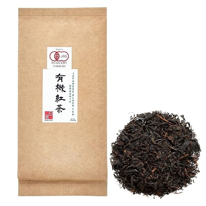 Ocha & Co. Organic Black Tea – Loose Leaf Japanese Tea – Benifuuki Tea Cultivar with Zero Bitterness – Smooth, Mild & Fragrant Premium Tea, 100g/3.5oz