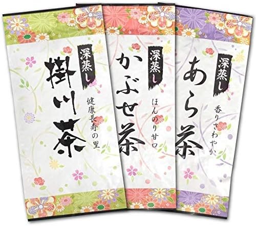 Shizuoka Kakegawa Tea Deep-steamed Aracha Kabuse-cha, Deep Mushi Tea, Sajimushi Tea, Shizuoka Tea, Sencha, Green Tea, Deep Steamed Tea, For Teapots, Set of 3 (80 g x 3)