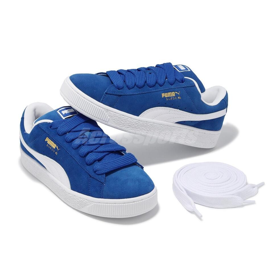 Puma Suede XL Team Royal White Men Unisex Casual LifeStyle Shoes 395205-01