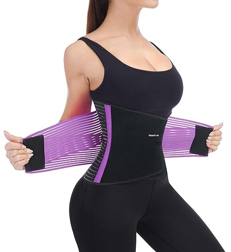 Back Support Brace Belt for Men & Women, Breathable Lumbar Support Belt, scoliosis back brace, Waist Relax Lower Back Pain & Sciatica Pain Relief with 8 reinforced Bones 02 Purple-XXL