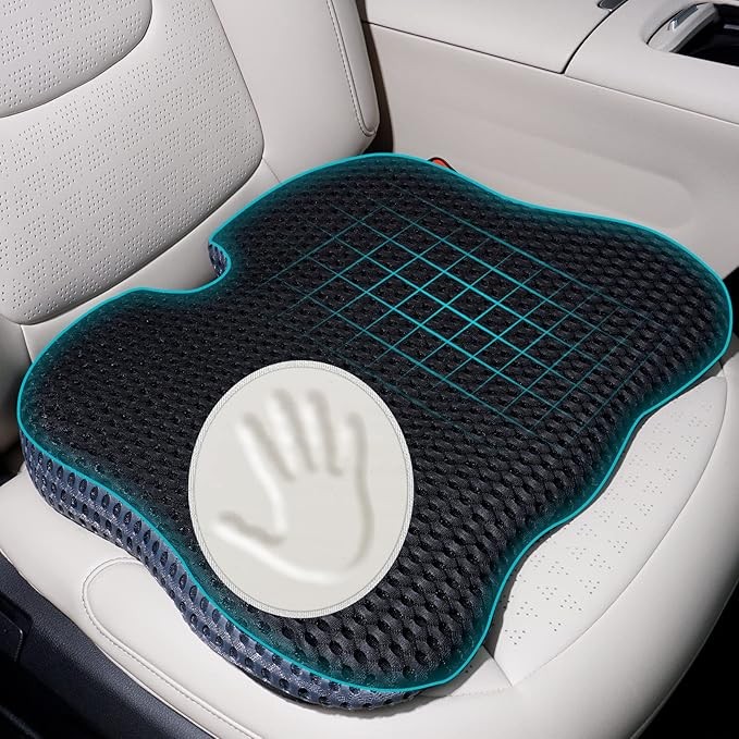 GSPSCN Car Seat Cushion Pad Memory Foam Heightening Wedge,Driver Seat Cushion Pillow to Relief Sciatica & Back Coccyx Tailbone Pain in Office Chairs,Car Seat,Wheelchair,Computer Desk Chair