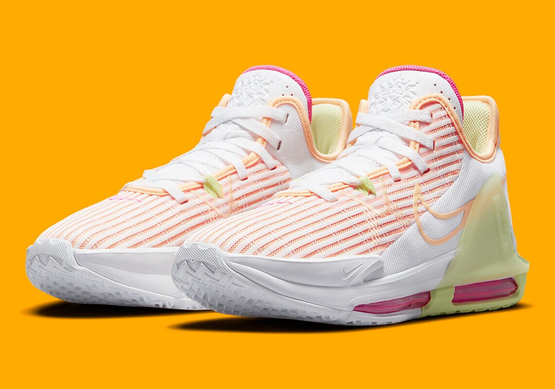 Nike LeBron James Witness VI 6 White Lemon Twist Orange CZ4052-101 Men's