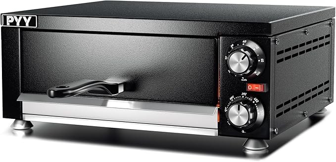 PYY Electric Pizza Oven Indoor Countertop Pizza Oven Commercial Pizza Maker Machine for Home with Timer Stainless Steel Pizza Cooker