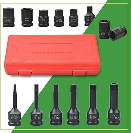 12 Pc Impact Brake Caliper Socket Set, 12 Square Drive, Compatible with AudiVWPorscheBenzFordBMW