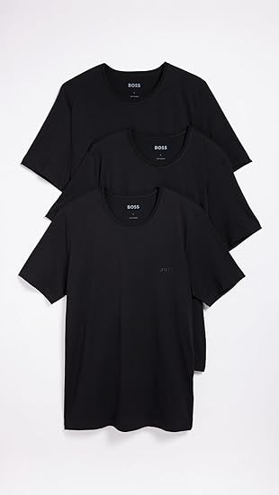 BOSS Men's Logo Embroidered Cotton Tee 3 Pack