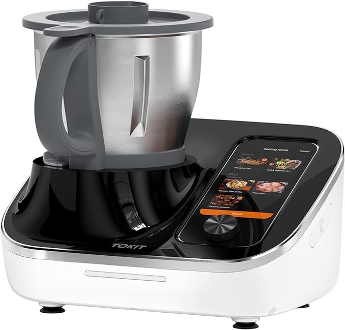 Stand Mixer, TOKIT Omni Cook Smart All-in-1 Food Processor for Sous Vide, Knead, Chop, Steam, 7" Touchscreen, 3000+ Guided Recipes, WiFi-Enabled, 2.3QT(2.2L), up to 356℉, White