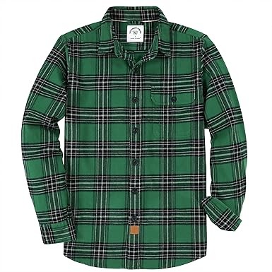 Dubinik®Mens Flannel Shirts Long Sleeve Flannel Shirt for Men Warm Casual Soft Cotton Button Down Plaid Mens Flannel Shirt