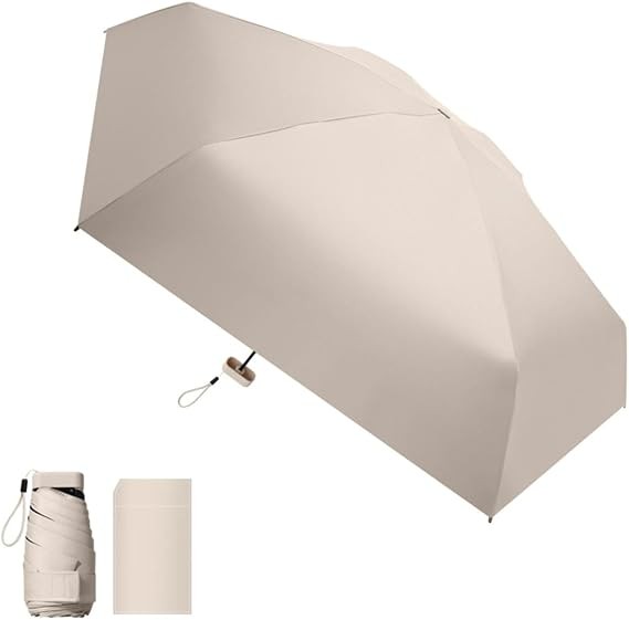 LCY Compact Anti-UV Folding Parasol Umbrella Small Lightweight Sun & Rain Umbrella