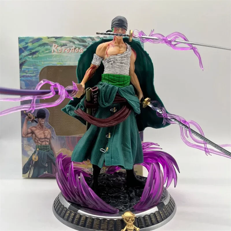 Anime One Piece Roronoa Zoro Santōryū Figure PVC Model Garage Kit Statue Toy Box